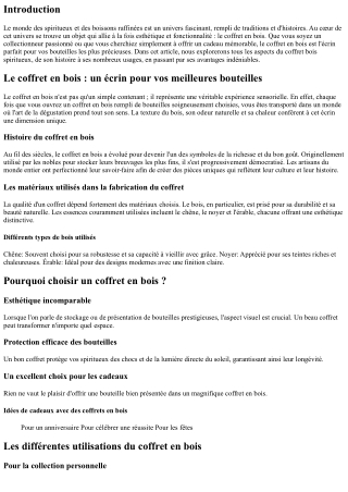 Le coffret en bois : un écrin pour vos meilleures bouteilles