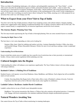What to Expect from your First Visit to Top of India