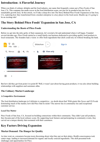 The Story Behind Pitco Foods' Expansion in San Jose, CA