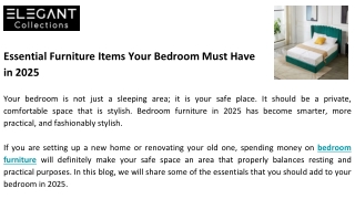 Essential Furniture Items Your Bedroom Must Have in 2025