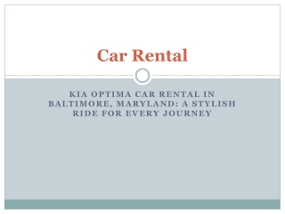 Premium Car Rental Services in Baltimore, Maryland