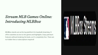MLB Streams Online