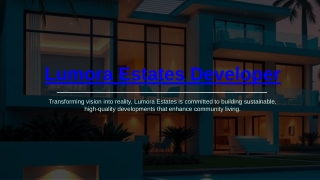 Lumora Estates developer