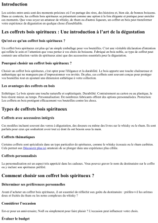 “Les coffrets bois spiritueux, alliés de vos soirées entre amis”