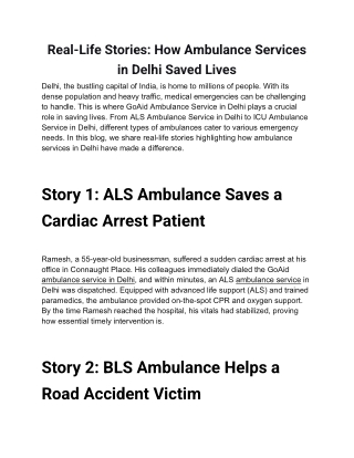 Real-Life Stories_ How Ambulance Services in Delhi Saved Lives