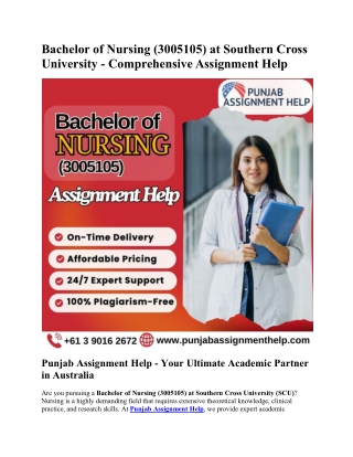 Bachelor of Nursing (3005105) at Southern Cross University - Comprehensive Assignment Help