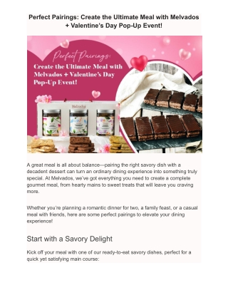 Perfect Pairings: Create the Ultimate Meal with Melvados   Valentine’s Day