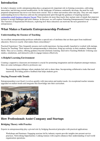 Supporting Entrepreneurial State Of Minds: The Role of Inspiring Professors