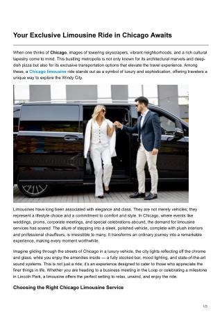 Your Exclusive Limousine Ride in Chicago Awaits