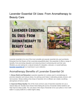 Lavender Essential Oil Uses_ From Aromatherapy to Beauty Care