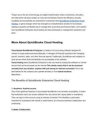 Managing Business With QuickBooks Enterprise Cloud Hosting