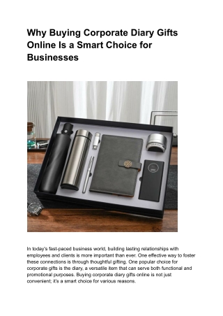 Why Buying Corporate Diary Gifts Online Is a Smart Choice for Businesses