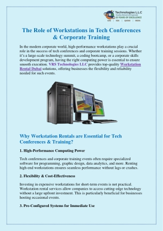 The Role of Workstations in Tech Conferences & Meetings