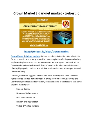 Crown Market darknet market - torbest.io