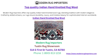 Top quality Indian Hand Knotted Rug Wool