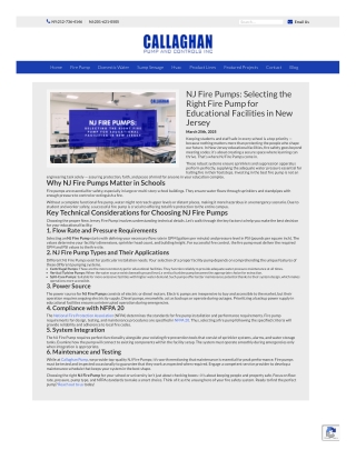 NJ Fire Pumps Selecting the Right Fire Pump for Educational Facilities in New Jersey