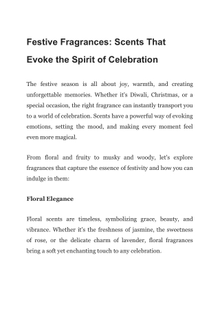 Festive Fragrances_ Scents That Evoke the Spirit of Celebration