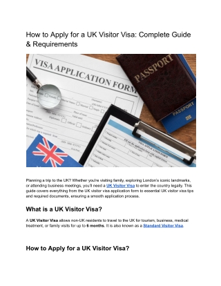 How to Apply for a UK Visitor Visa_ Complete Guide & Requirements