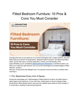Fitted Bedroom Furniture_ 10 Pros & Cons You Must Consider