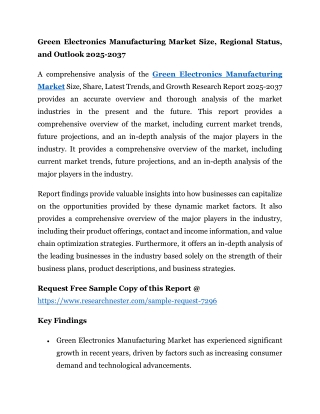 Green Electronics Manufacturing Market