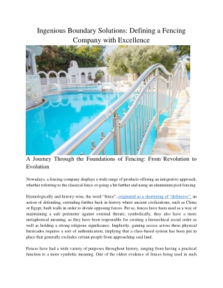 Ingenious Boundary Solutions Defining a Fencing Company with Excellence