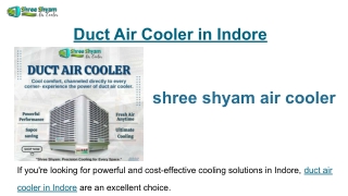Duct Air Cooler in Indore