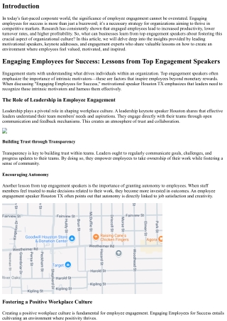 Engaging Employees for Success: Lessons from Top Engagement Speakers