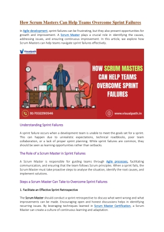 Scrum Master Course - Scrum Master Course in India