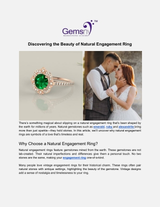 Discovering the Beauty of Natural Engagement Ring