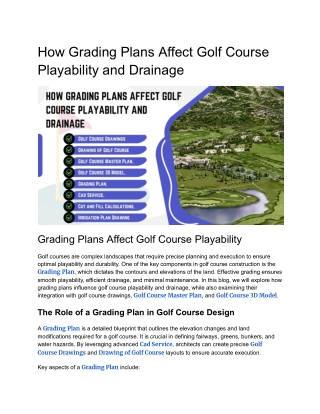 How Grading Plans Affect Golf Course Playability and Drainage __ off-site Kriti