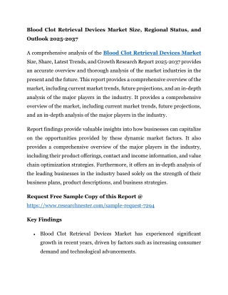 Blood Clot Retrieval Devices Market