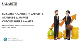 Building a Career in Jaipur's Startups & MSMEs Opportunities Awaits