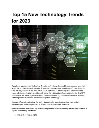 Top 15 New Technology Trends for 2023