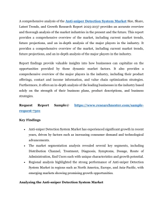 Anti-sniper Detection System Market Size, Regional Status and Outlook 2025-2037