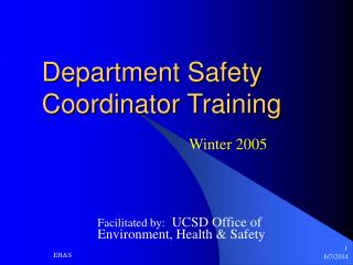 Department Safety Coordinator Training