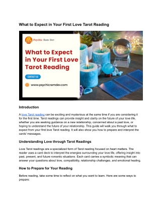 What to Expect in Your First Love Tarot Reading