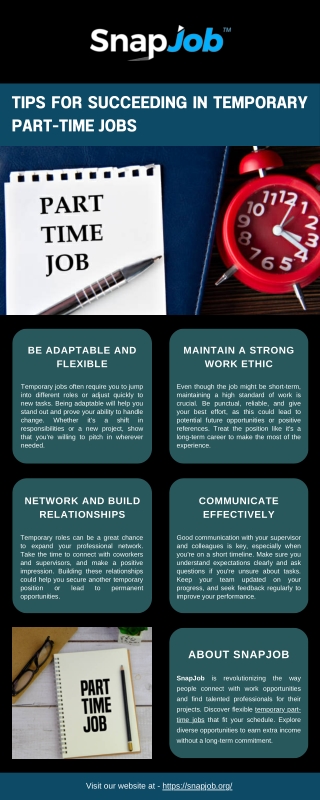 Tips for Succeeding in Temporary Part-Time Jobs