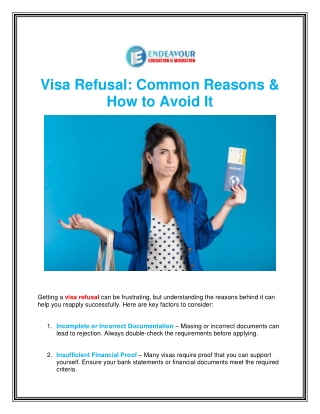 Visa Refusal: Common Reasons & How to Avoid It