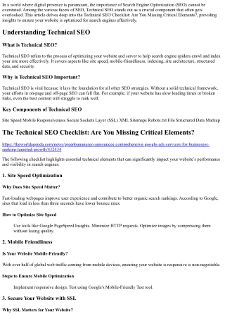 Technical SEO Checklist: Are You Missing Critical Elements?
