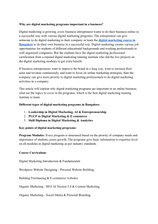 Why are digital marketing programs important in a business_