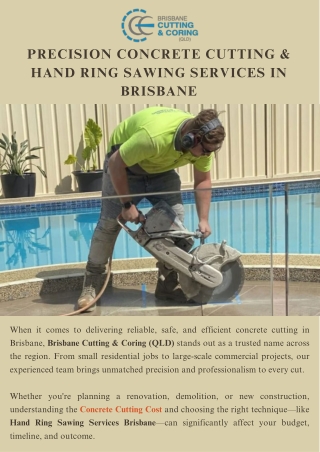 Affordable & Precise Concrete Cutting - Hand Ring Sawing Services Brisbane