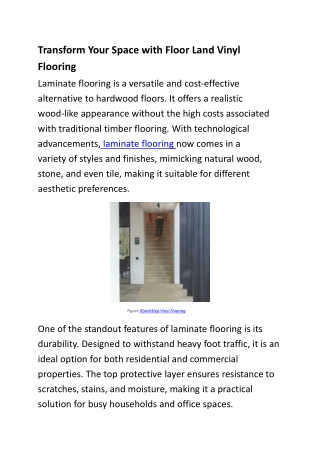 Transform Your Space with Floor Land Vinyl Flooring