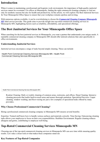The Best Janitorial Services for Your Minneapolis Office Space