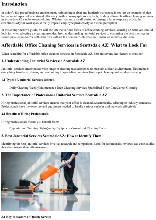 Affordable Office Cleaning Services in Scottsdale AZ: What to Look For