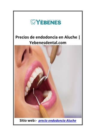 Precios de endodoncia en Aluche  Yebenesdental.com