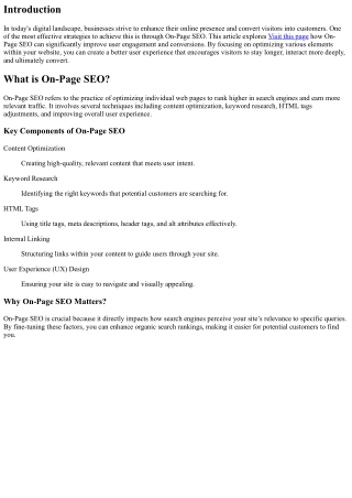 How On-Page SEO Can Improve User Engagement and Conversions