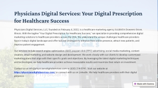 Physicians Digital Services Your Digital Prescription for Healthcare Success