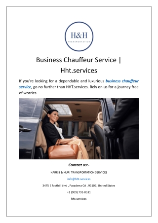 Business Chauffeur Service | Hht.services