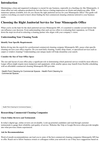 Choosing the Right Janitorial Service for Your Minneapolis Office