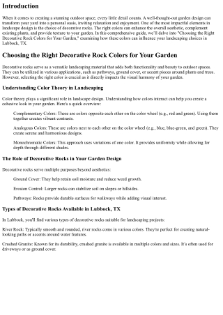 Choosing the Right Decorative Rock Colors for Your Garden